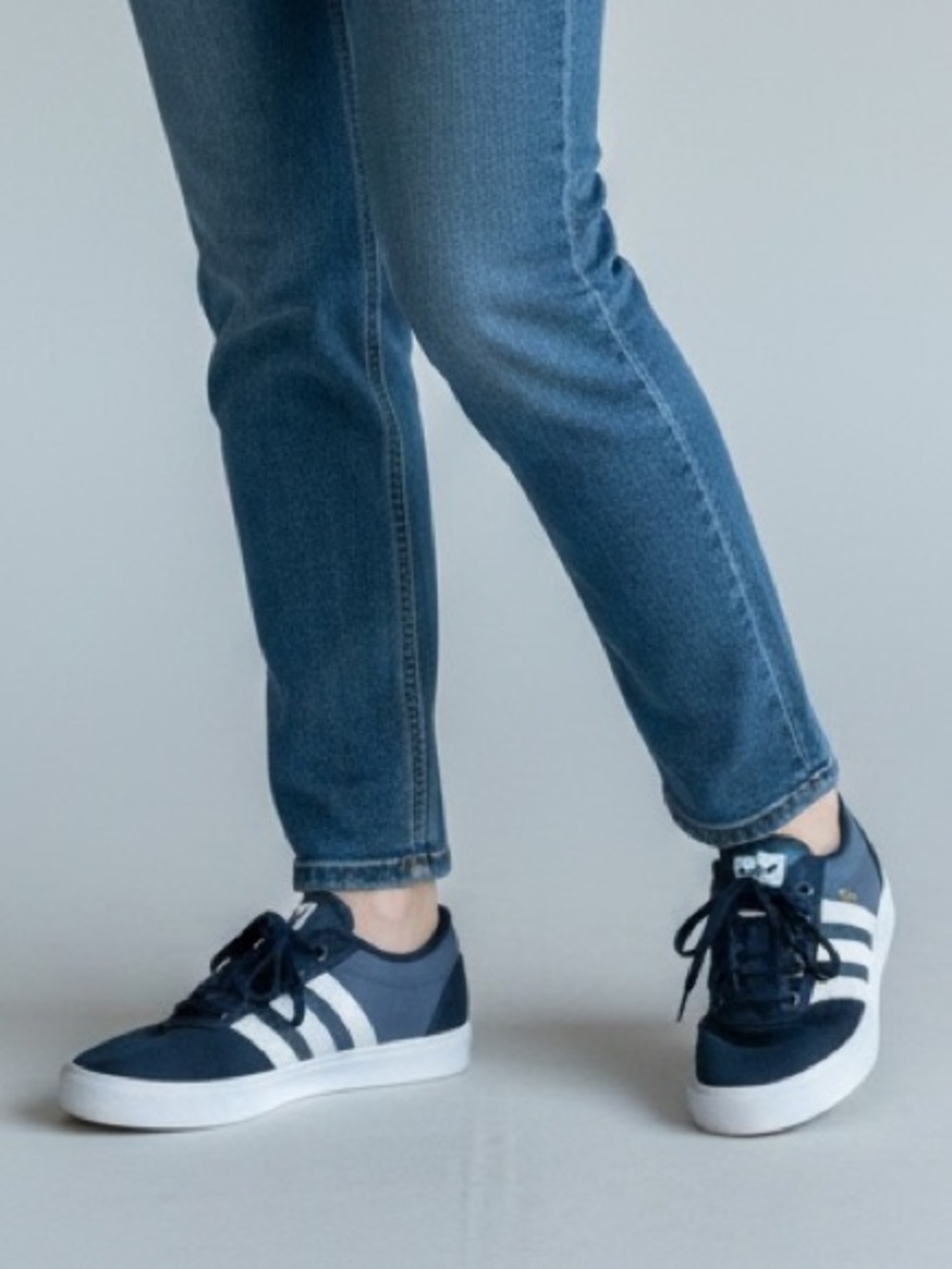 adidas Navy and White Women's Low-Top Sneakers